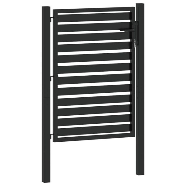 Garden Gate Lockable Black 100x120 cm Aluminium