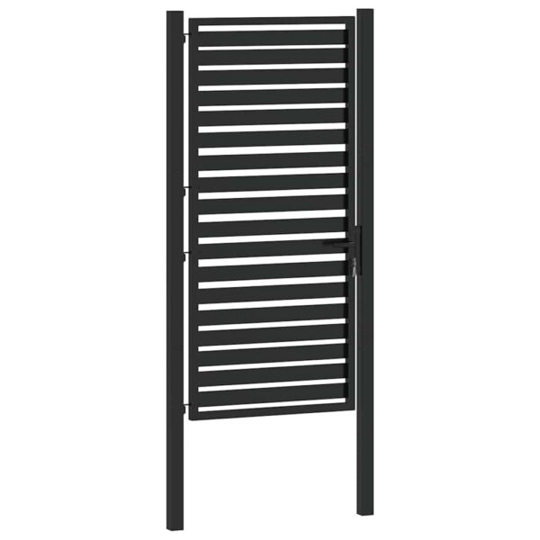 Garden Gate Lockable Black 100x180 cm Aluminium