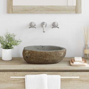 Basin Light grey (30-37) x (25-30) x 12 cm River stone