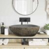 Basin Light grey (46-52) x (35-40) x 15 cm River stone