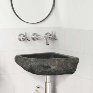Wall Hung Corner Basin Grey (30-37) x (30-37) x 12 cm