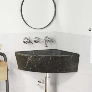 Wall Hung Corner Basin Grey (38-45) x (38-45) x 12 cm