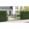 Garden Gate with Lock Grey 100 x 300 cm Steel