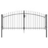 Garden Gate with Lock Grey 100 x 300 cm Steel