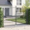 Garden Gate with Lock Grey 200 x 300 cm Steel