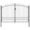 Garden Gate with Lock Grey 200 x 300 cm Steel