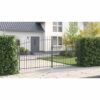 Garden Gate with Lock Grey 175 x 400 cm Steel