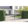 Garden Gate with Lock Grey 200 x 400 cm Steel