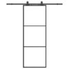 Sliding Door with Hardware Set Black 76x205 cm ESG Glass