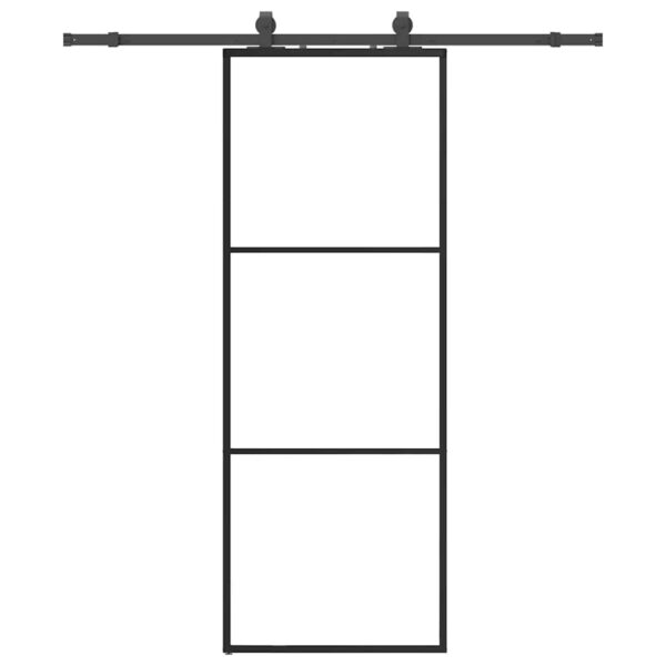 Sliding Door with Hardware Set Black 76x205 cm ESG Glass