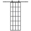 Sliding Door with Hardware Set Black 76x205 cm ESG Glass