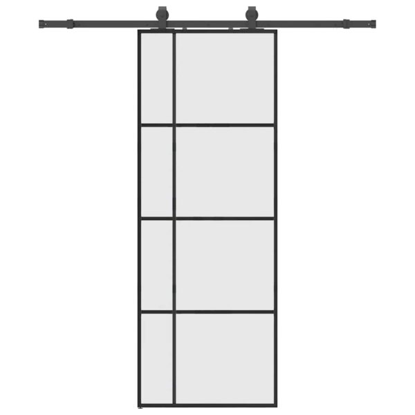 Sliding Door with Hardware Set Black 76x205 cm ESG Glass
