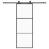 Sliding Door with Hardware Set Black 76x205 cm ESG Glass