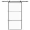 Sliding Door with Hardware Set Black 102x205 cm ESG Glass