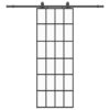 Sliding Door with Hardware Set Black 76x205 cm ESG Glass