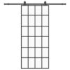Sliding Door with Hardware Set Black 90x205 cm ESG Glass