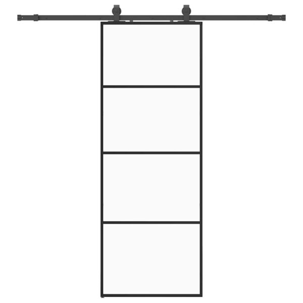 Sliding Door with Hardware Set Black 76x205 cm ESG Glass