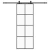 Sliding Door with Hardware Set Black 76x205 cm ESG Glass