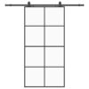 Sliding Door with Hardware Set Black 102.5x205 cm ESG Glass