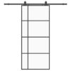 Sliding Door with Hardware Set Black 90x205 cm ESG Glass