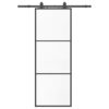 Sliding Door with Hardware Set Black 76x205 cm ESG Glass