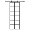 Sliding Door with Hardware Set Black 76x205 cm ESG Glass