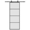Sliding Door with Hardware Set Black 76x205 cm ESG Glass