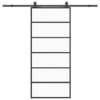 Sliding Door with Hardware Set Black 90x205 cm ESG Glass