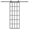 Sliding Door with Hardware Set Black 76x205 cm ESG Glass