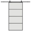 Sliding Door with Hardware Set Black 102.5x205 cm ESG Glass