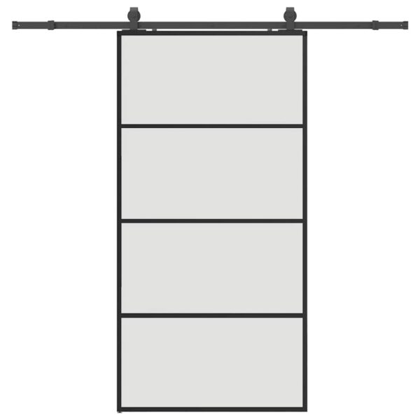 Sliding Door with Hardware Set Black 102.5x205 cm ESG Glass