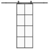 Sliding Door with Hardware Set Black 76x205 cm ESG Glass