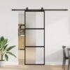 8721288585981_m_en_hd_1.jpg Sliding Door with Hardware Set Black 76x205 cm Tempered Glass