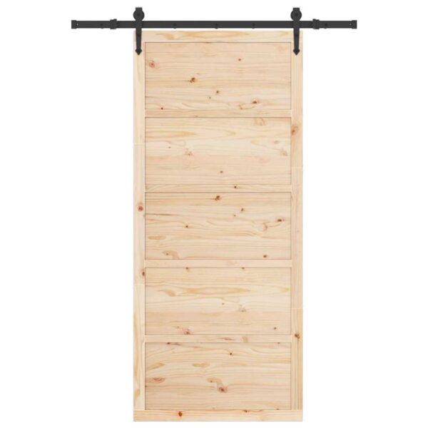 Sliding Door Brown 80 x 208 cm Solid pine wood