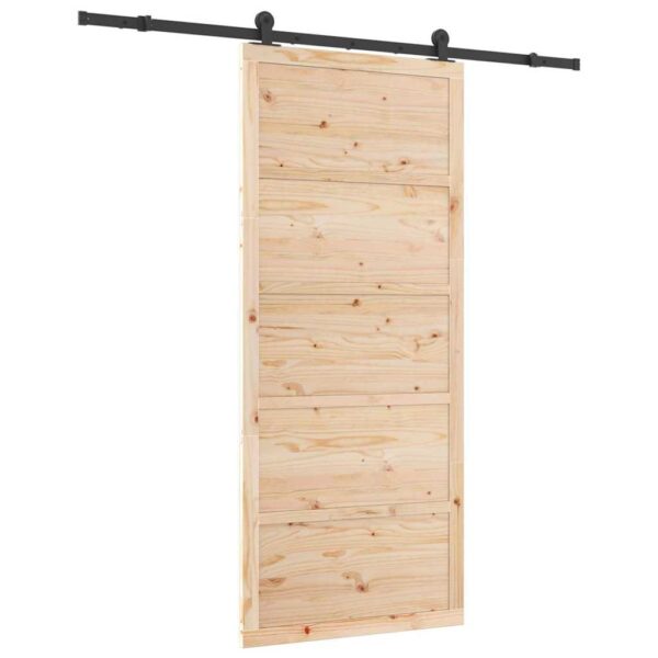 Sliding Door Brown 100 x 208 cm Solid pine wood