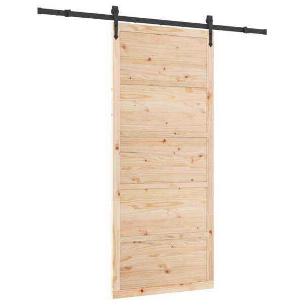 Sliding Door Brown 80 x 208 cm Solid pine wood