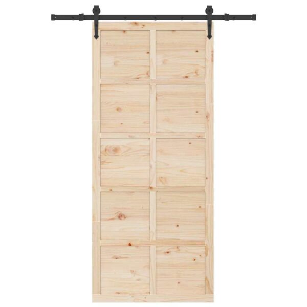 Sliding Door Brown 80 x 208 cm Solid pine wood