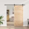 Sliding Door Brown 90 x 208 cm Solid pine wood