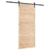 Sliding Door Brown 90 x 208 cm Solid pine wood