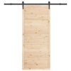 Sliding Door Brown 90 x 208 cm Solid pine wood