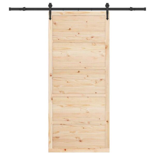 Sliding Door Brown 90 x 208 cm Solid pine wood
