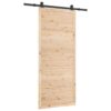 Sliding Door Brown 80 x 208 cm Solid pine wood