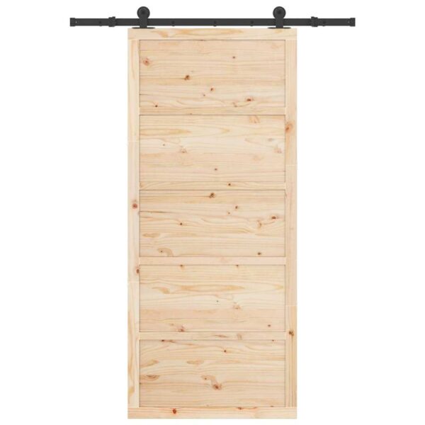 Sliding Door Brown 80 x 208 cm Solid pine wood