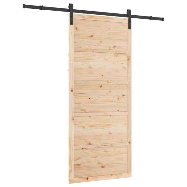 Sliding Door Brown 90 x 208 cm Solid pine wood