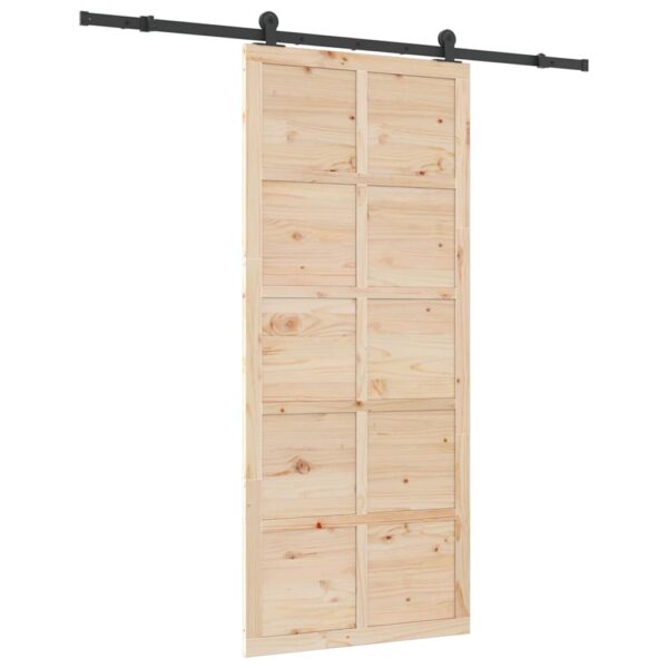 Sliding Door Brown 80 x 208 cm Solid pine wood