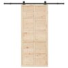 Sliding Door Brown 80 x 208 cm Solid pine wood