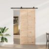 Sliding Door Brown 80 x 208 cm Solid pine wood