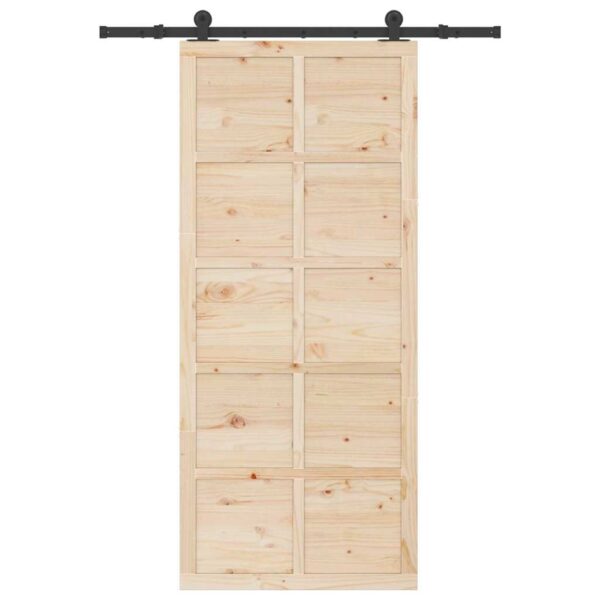 Sliding Door Brown 80 x 208 cm Solid pine wood