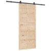 Sliding Door Brown 100 x 208 cm Solid pine wood