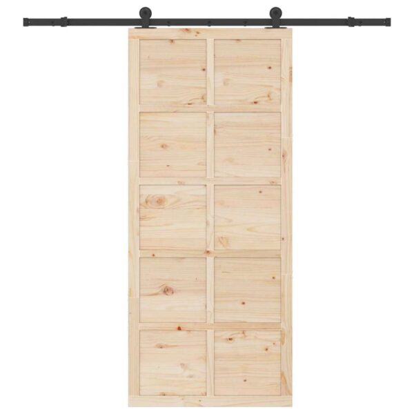 Sliding Door Brown 100 x 208 cm Solid pine wood